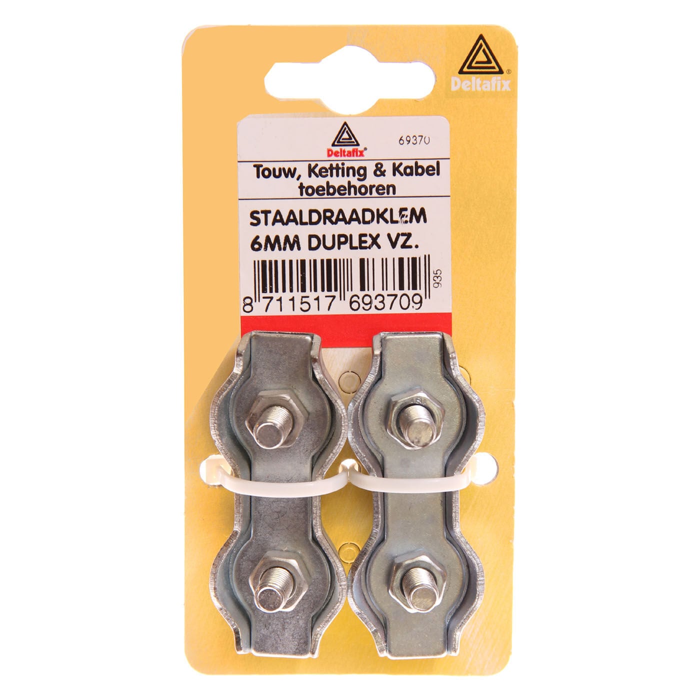 Deltafix 6 mm duplex - Staaldraadklem