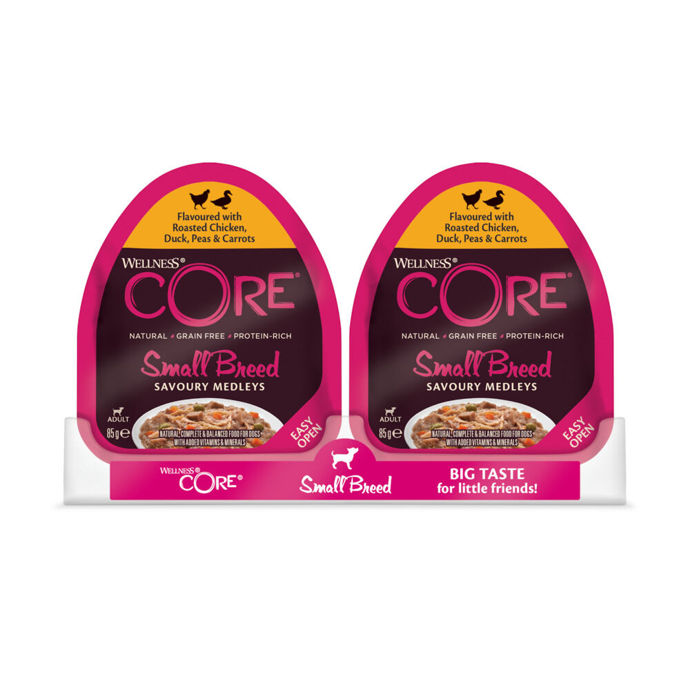 Wellness CORE Small-Breed Savoury Medleys  - Hondenvoer - 85 Gram - eend, kip