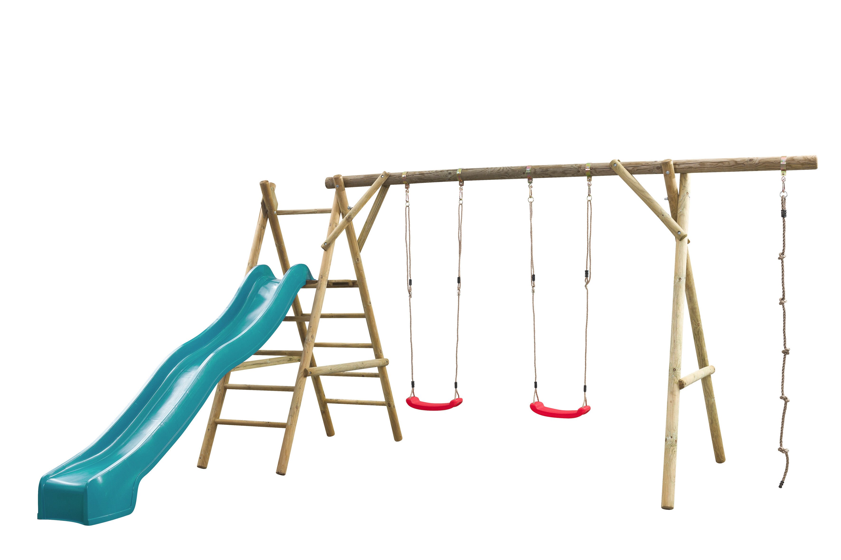 Swing King Noortje - Speeltoestel - Turquoise - Hout