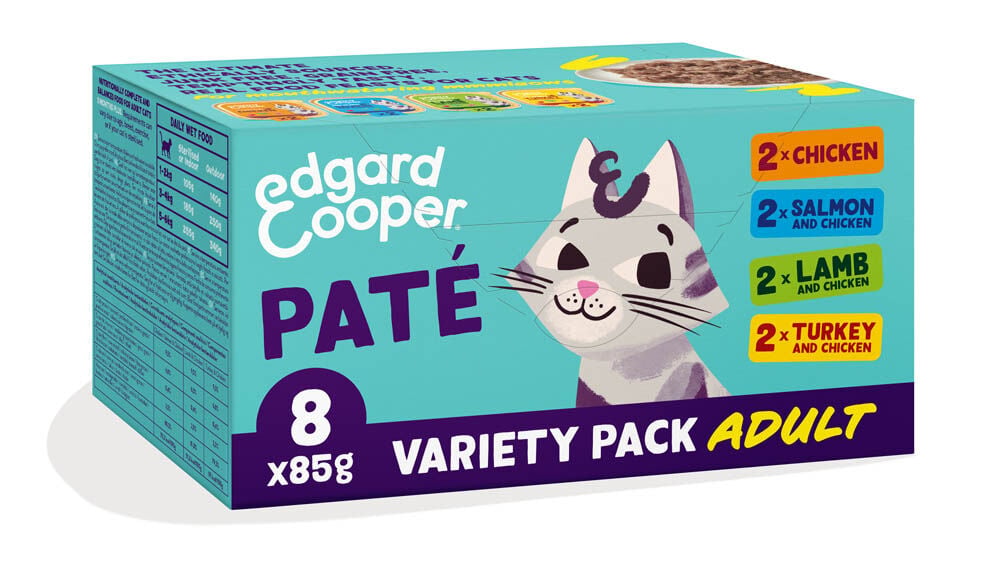Edgard & Cooper Multipack Paté - Kattenvoer - 8x85 gram - 85 Gram - zalm, kalkoen, kip Edgard & Cooper Multipack Paté - Kattenvoer - 8x85 gram - 85 Gram - zalm, kalkoen, kip
