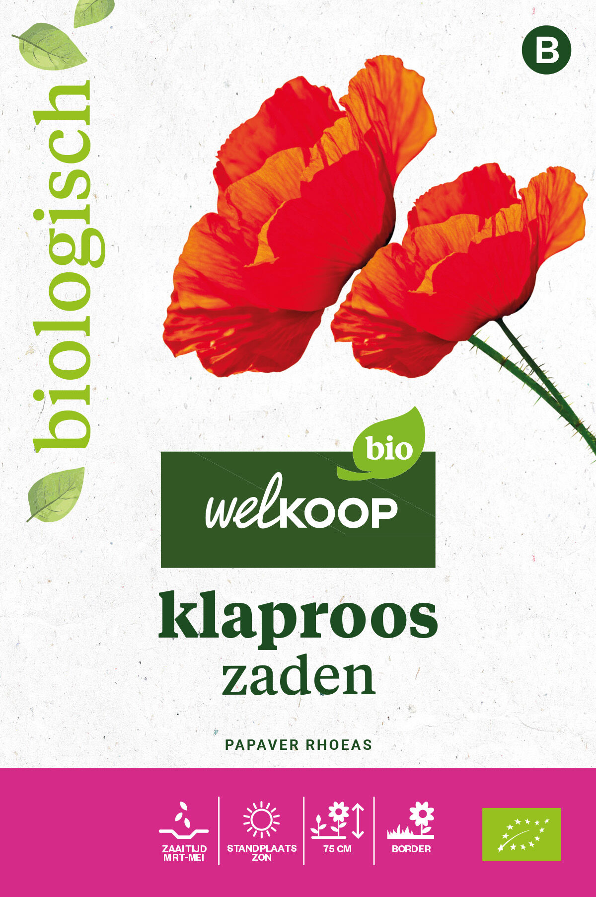 Welkoop Bio - Klaproos Zaden Welkoop Bio - Klaproos Zaden