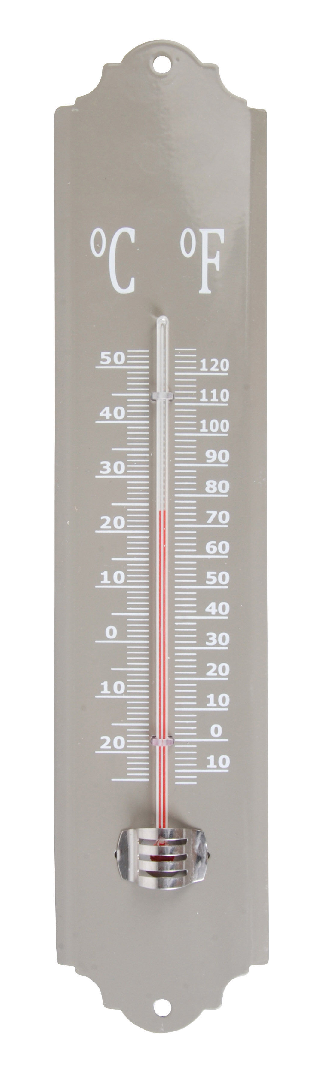 Thermometer metaal - groen/grijs/wit