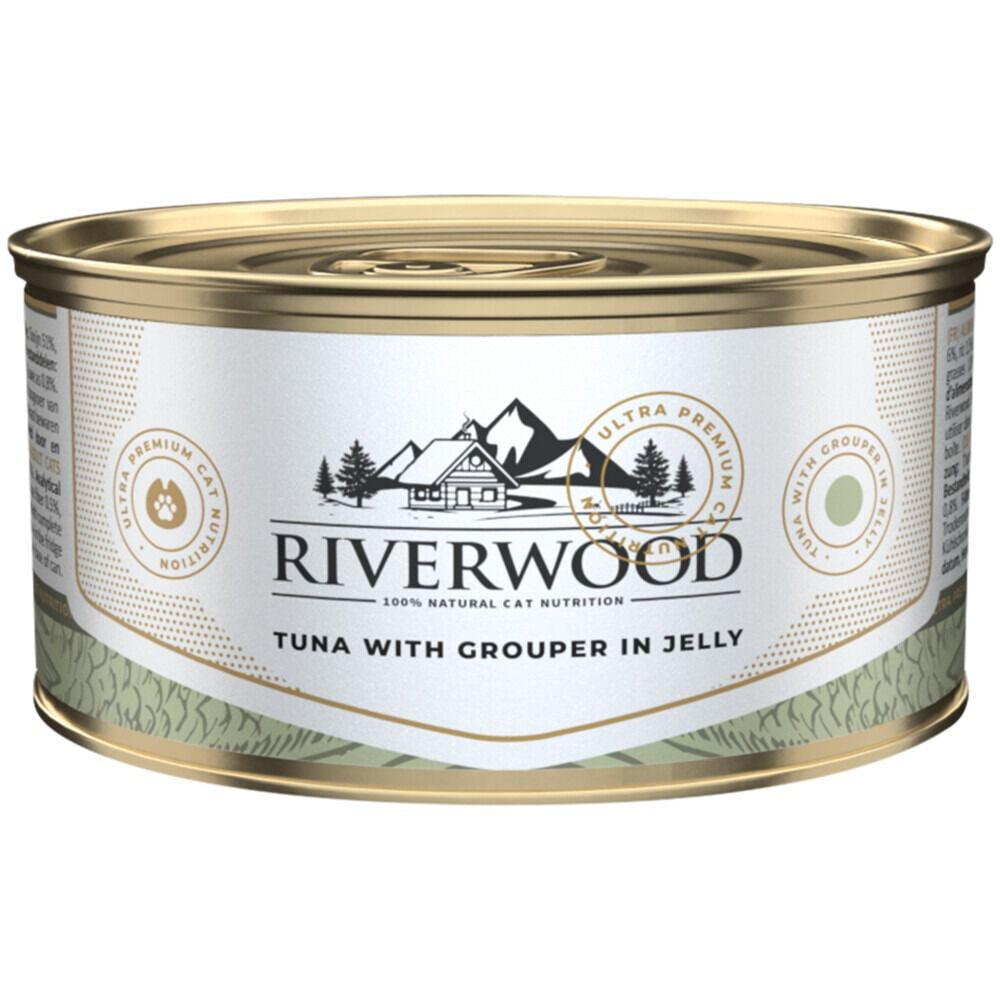 Riverwood - Kattenvoer - Zeebaars - 85 Gram - Grouper Riverwood - Kattenvoer - Zeebaars - 85 Gram - Grouper