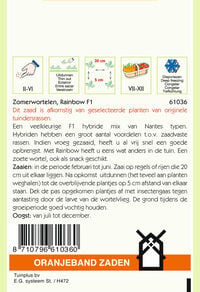 Oranjeband zaden Zomerwortelen Rainbow F1 - Groentezaden