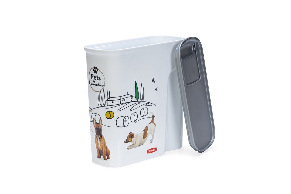 Curver Hond - Voercontainer - 6 Liter - Wit Grijs