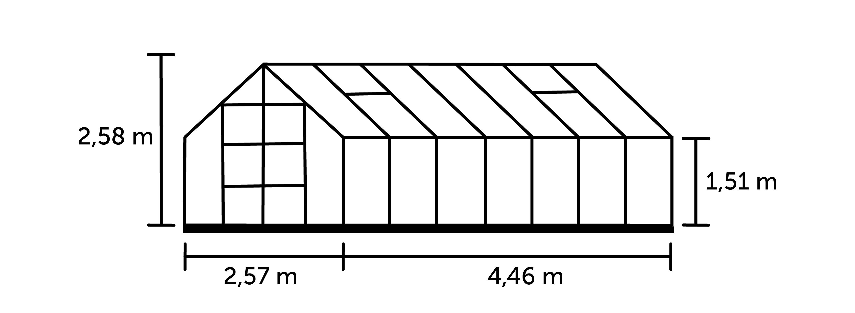 Halls Greenhouses Magnum 148 - Tuinkas - Zwart - 258x257x446 cm - Veiligheidsglas