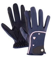 ELT Metropolitan heart - Paardrijhandschoenen - Blauw - 7-9 jaar