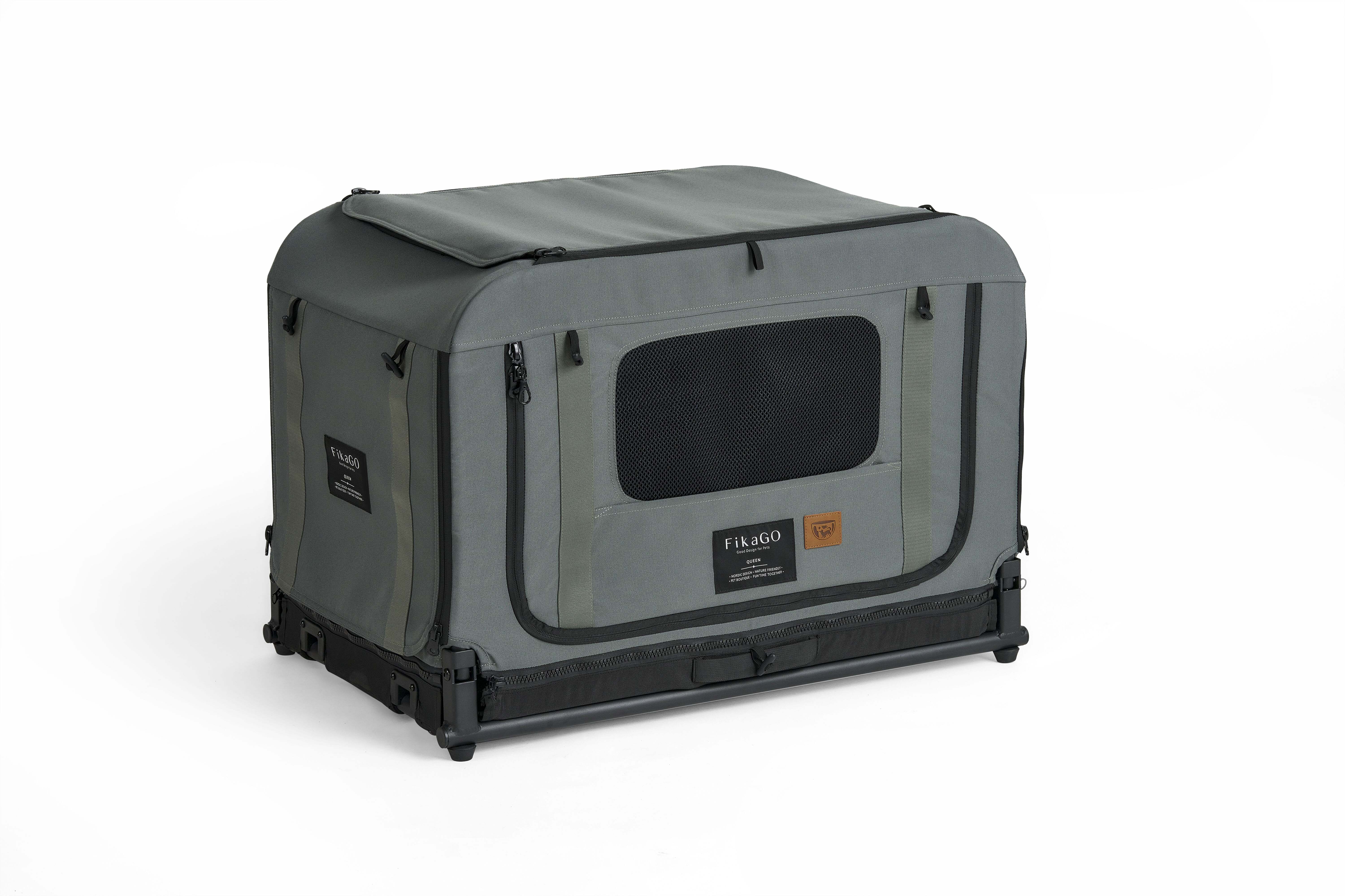 Fikago Queen - tot 30 kg - Hondenbench - Groen - 50x71x45 cm