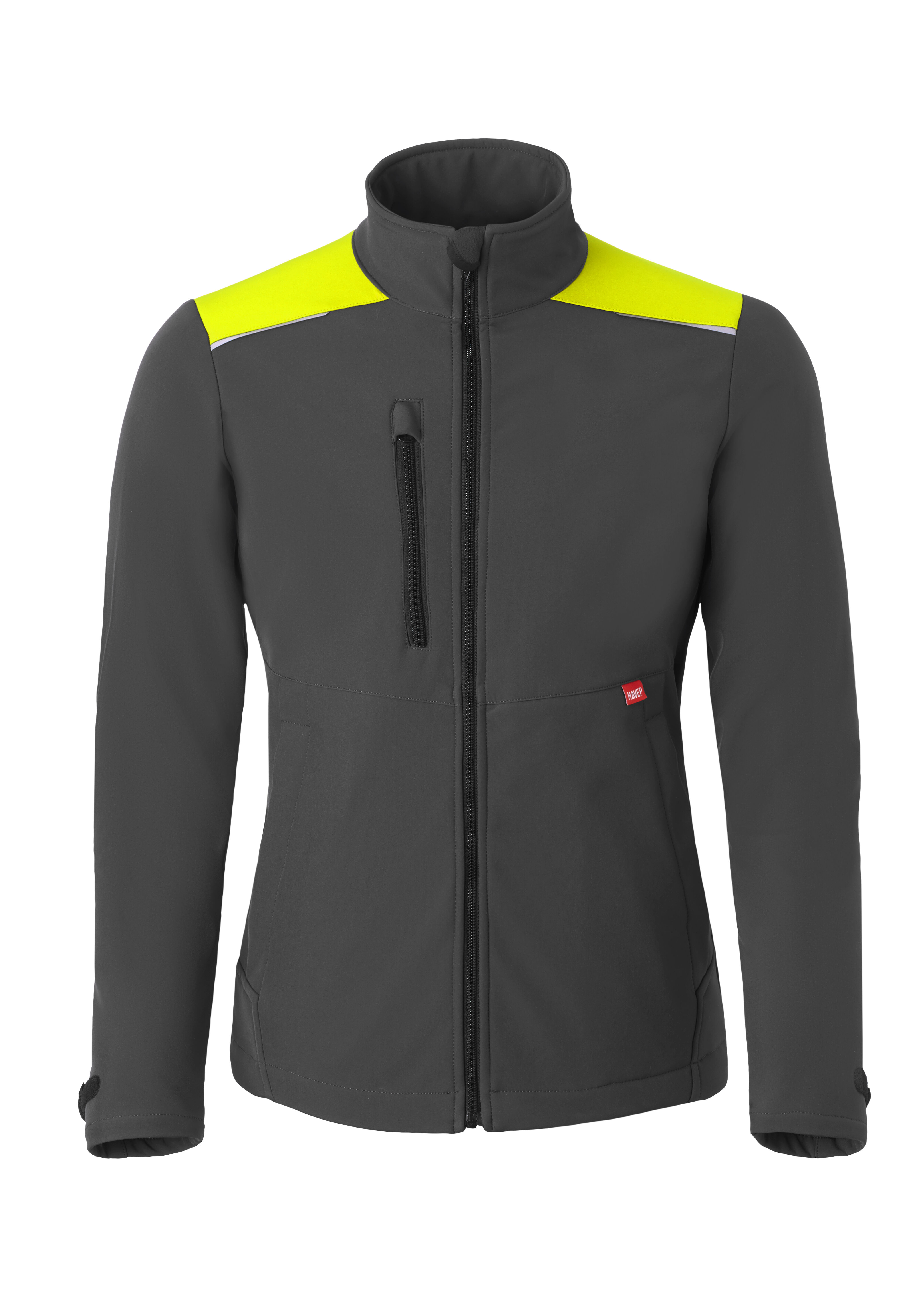 Havep® Shift - Softshell - Charcoal / fluo geel - L Havep® Shift - Softshell - Charcoal / fluo geel - L