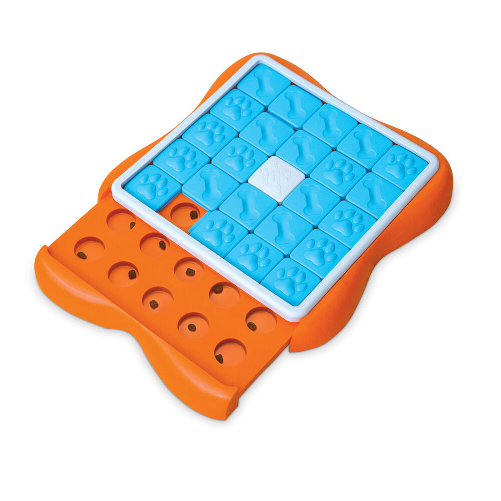 Nina Ottosson Challenge Slider - Puzzel - Hondenspeelgoed - Blauw / Oranje - 5.9x37.9x37.9 cm