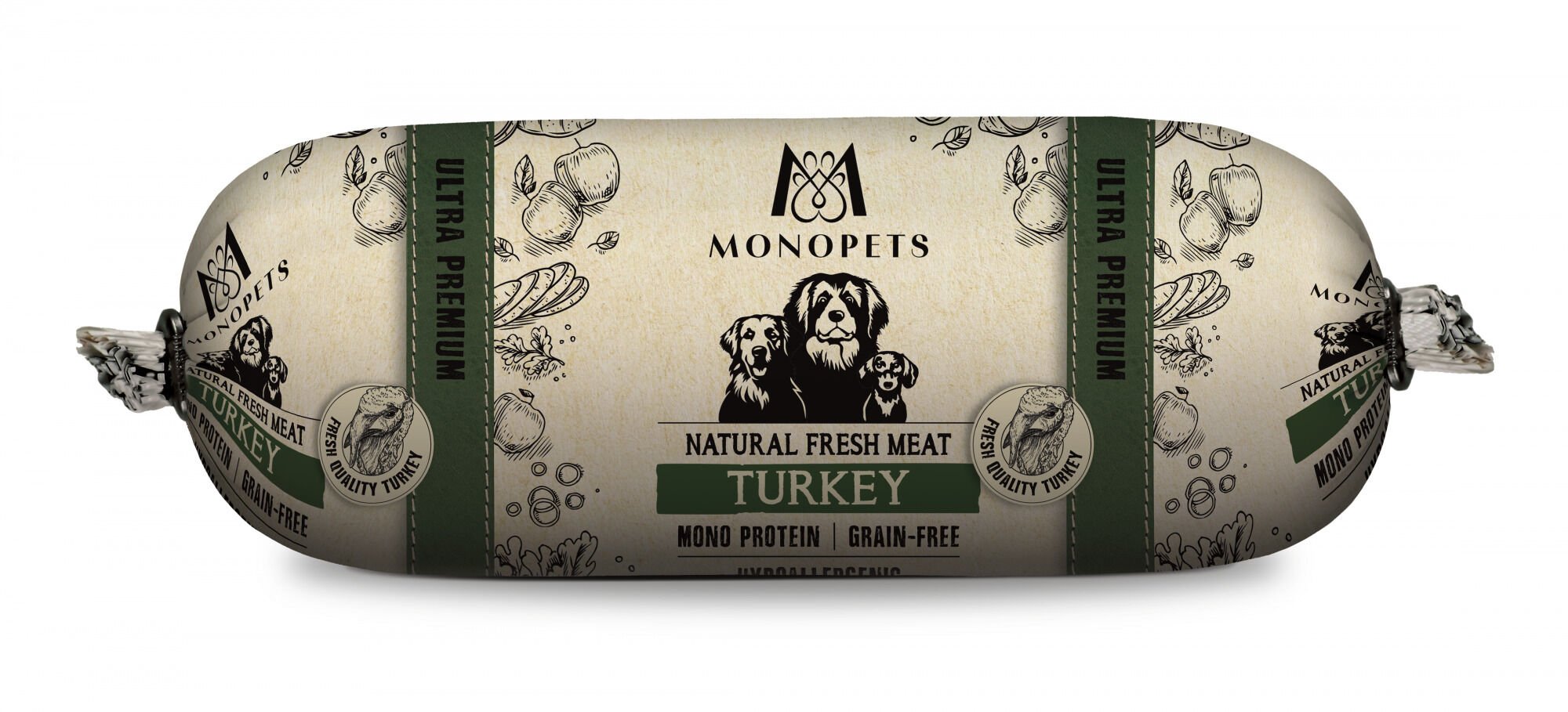 Monopets Fresh Meat - Hondenworst - 600 Gram - Kalkoen Monopets Fresh Meat - Hondenworst - 600 Gram - Kalkoen