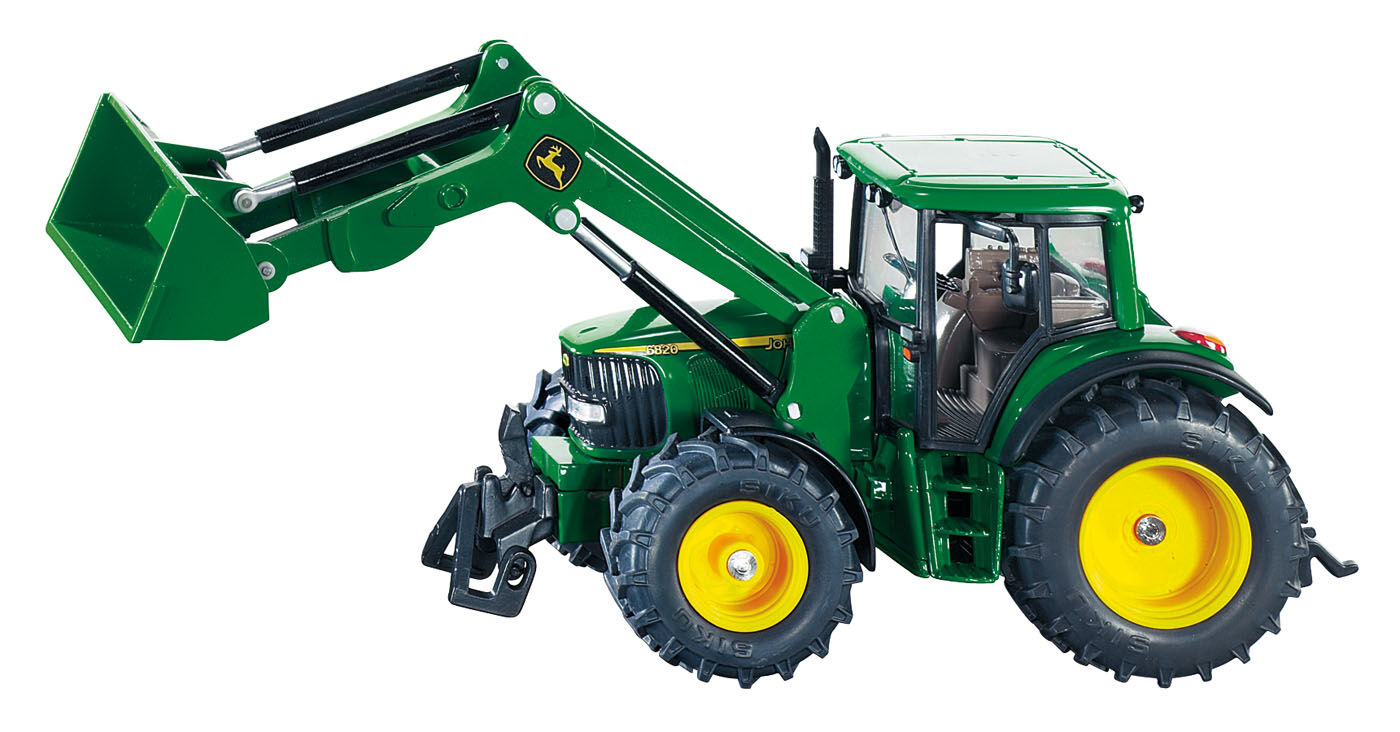 Siku John Deere met Voorlader - Tractor Siku John Deere met Voorlader - Tractor