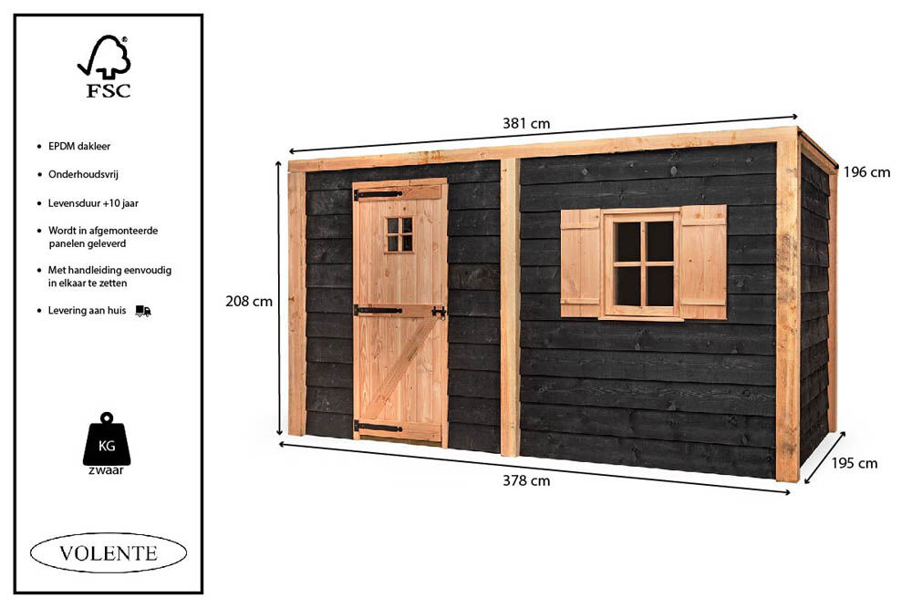 Volente Willem - Tuinberging - 208x196x381 cm