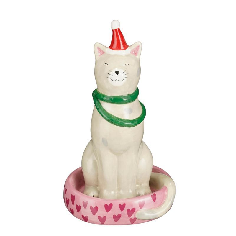 Mica Decorations Witte Kat - Kerstdecoratie