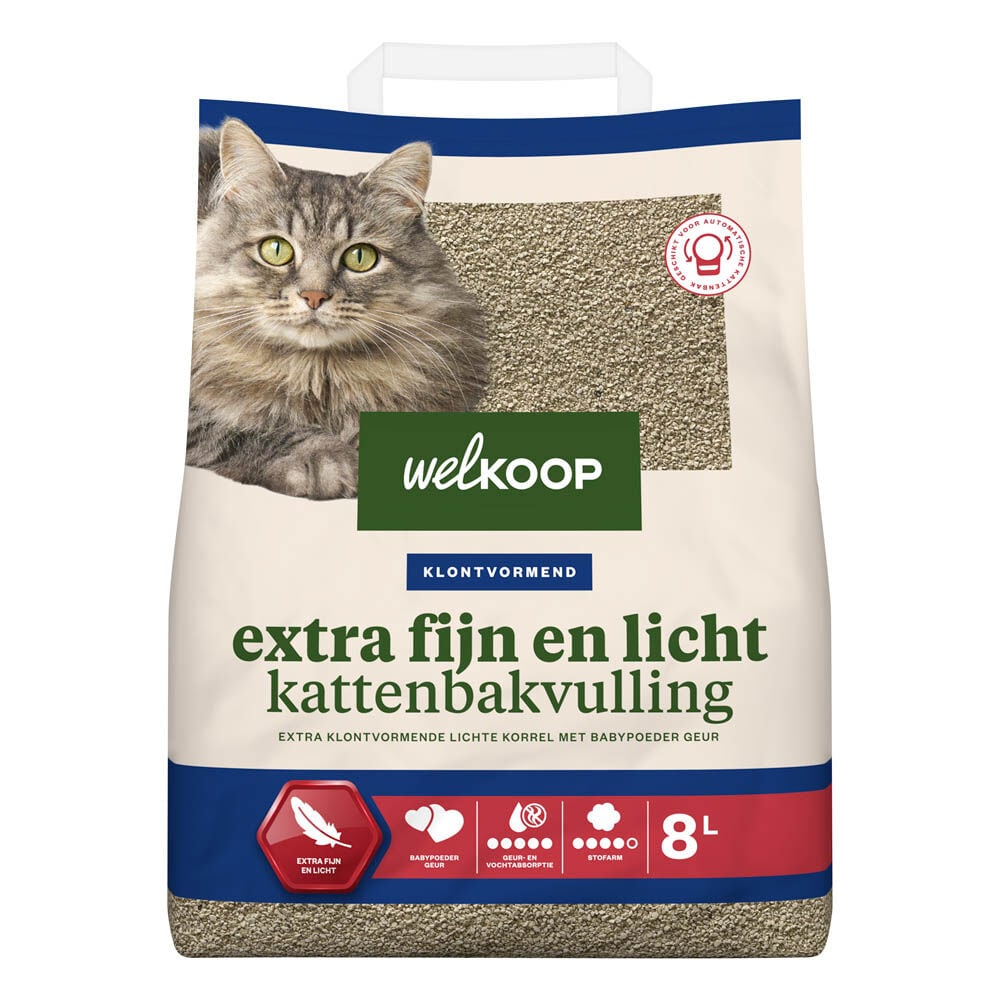 Welkoop Extra Fijn en Licht - Kattenbakvulling - 8 Liter - Met toegevoegde geur