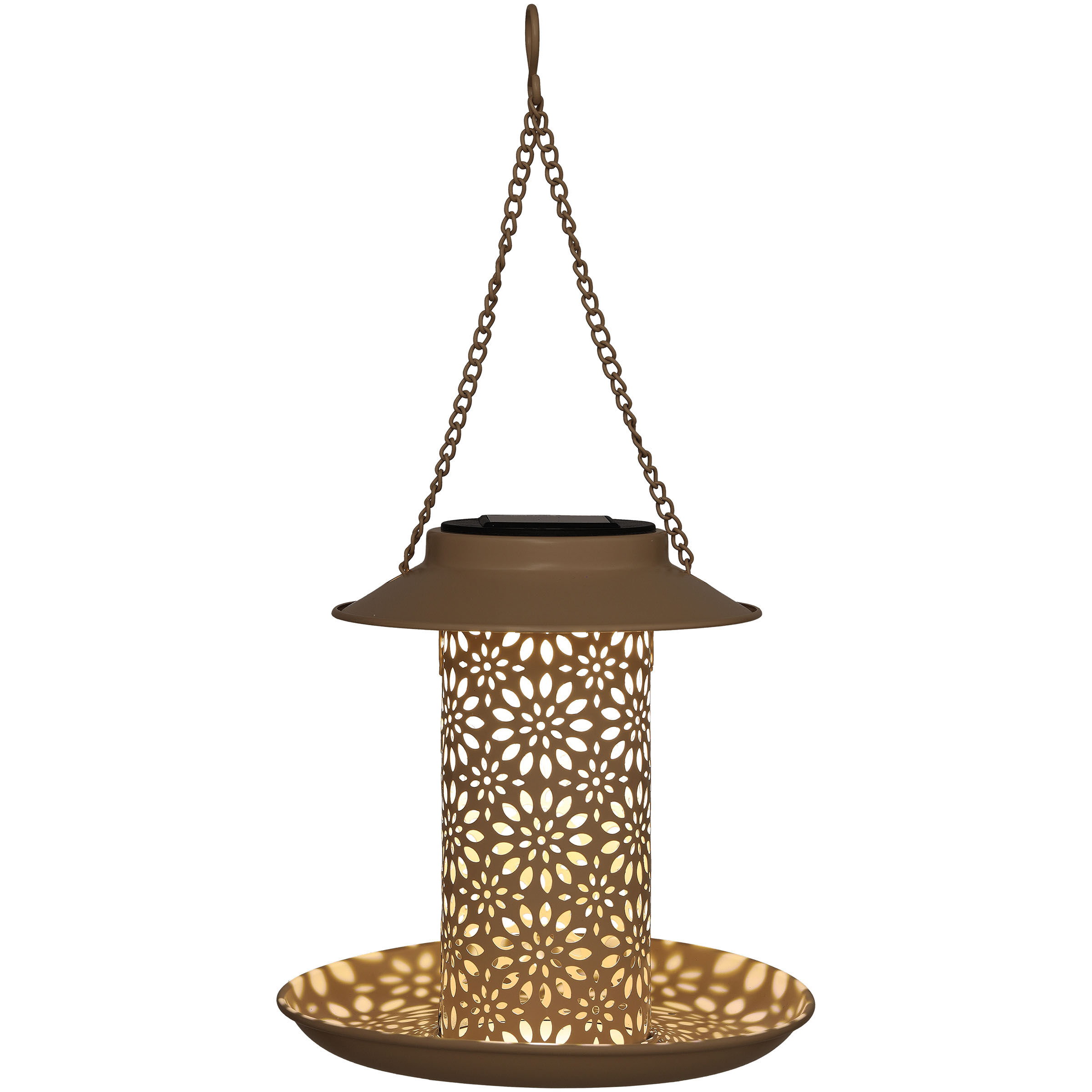 Luca Lighting Voederschaal met Solar verlichting  - Tuinvogels - 20x18x18 cm