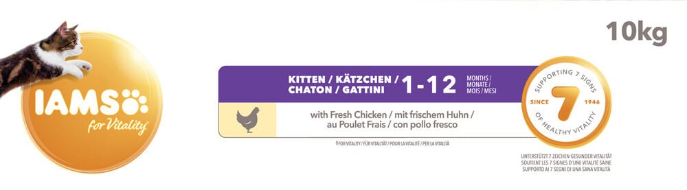 IAMS Kitten & Junior - Kattenvoer - 10 Kilogram - kalkoen, kip