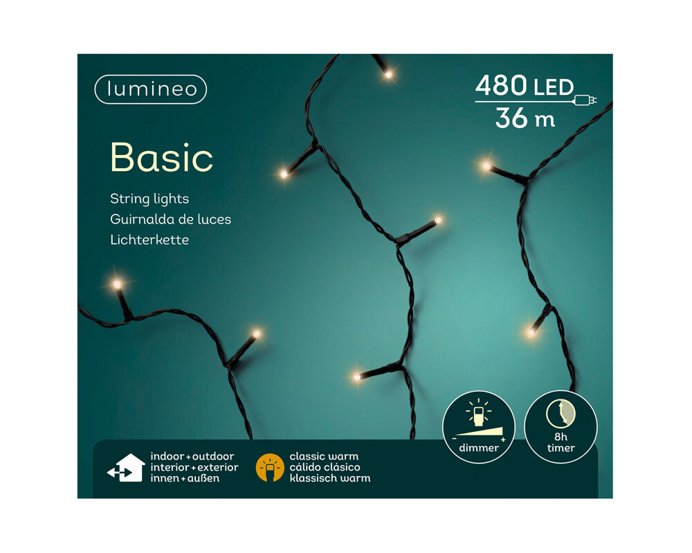 Lumineo Basic - Kerstboomverlichting - 480 - Klassiek warm wit - 3600 cm Lumineo Basic - Kerstboomverlichting - 480 - Klassiek warm wit - 3600 cm