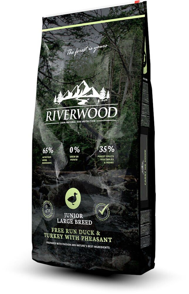 Riverwood Junior Large Breed - Hondenvoer - 12 Kilogram - eend, kalkoen Riverwood Junior Large Breed - Hondenvoer - 12 Kilogram - eend, kalkoen