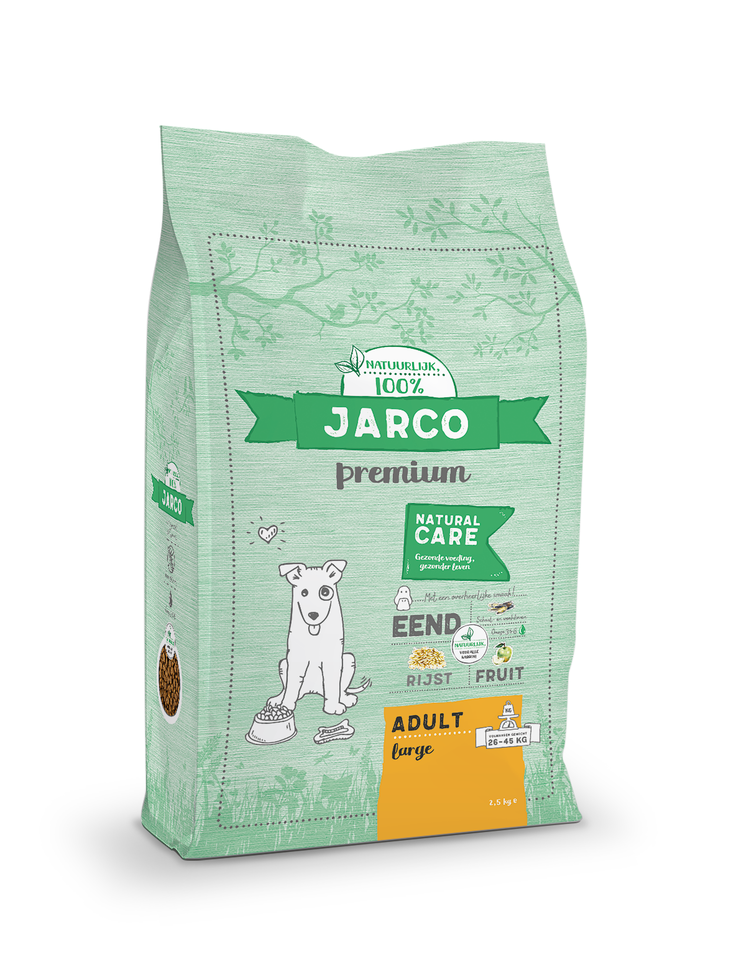 Jarco Dog Large Adult - Hondenvoer - 2.5 Kilogram - eend Jarco Dog Large Adult - Hondenvoer - 2.5 Kilogram - eend