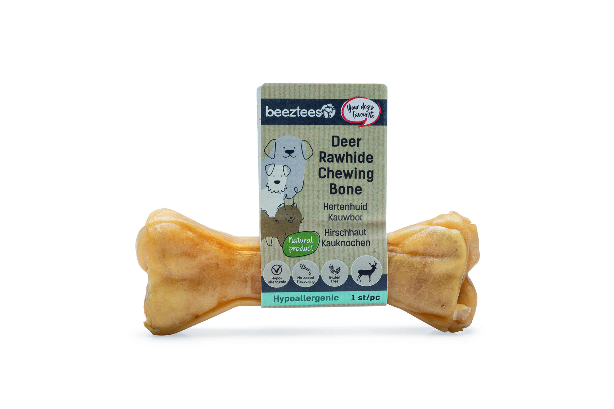 Beeztees Hertenhuid Kauwbot - Hondensnack - hert
