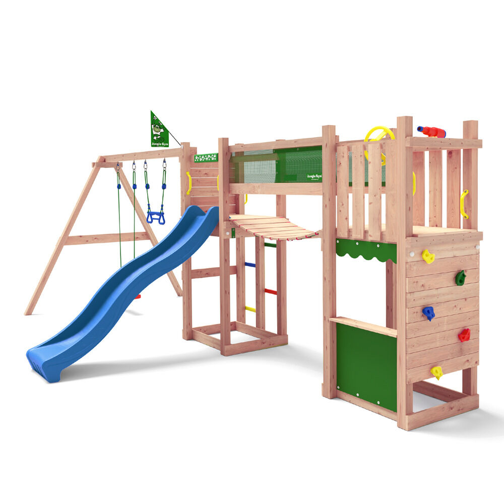 Jungle Gym Raufoss Douglas - Speeltoestel - Blauw - Douglas hout