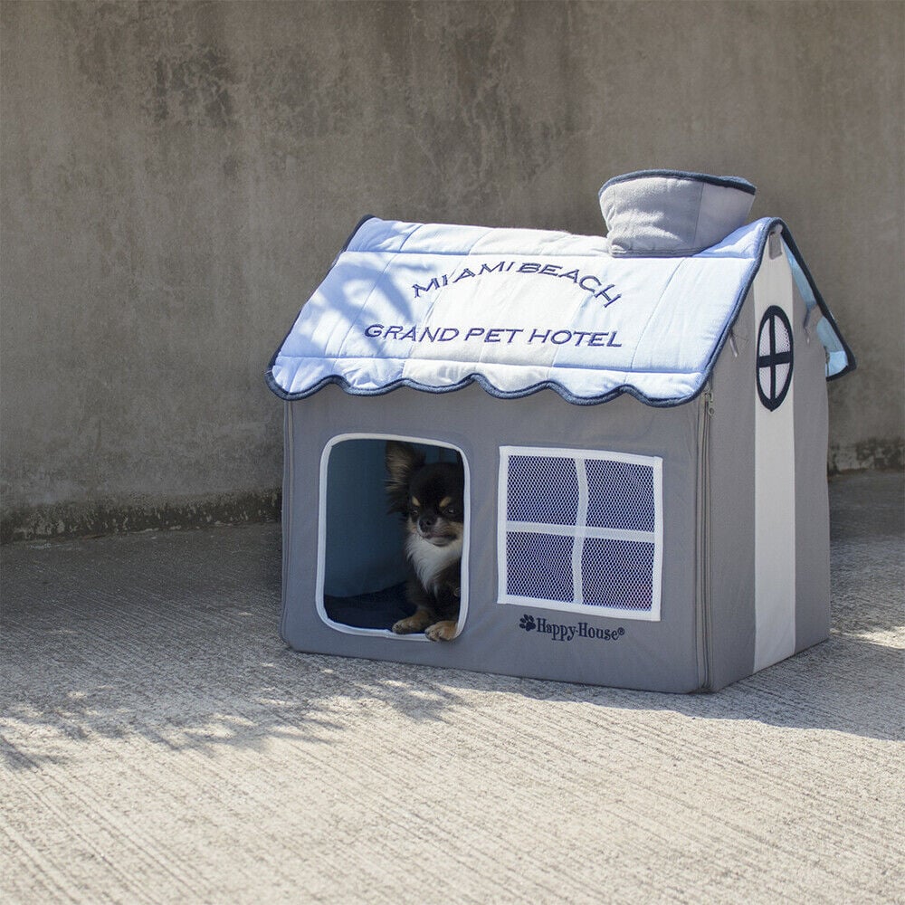 Happy-House Villa Beachhouse - Hondenkussen - blauw - 49x52x36 cm - Klein