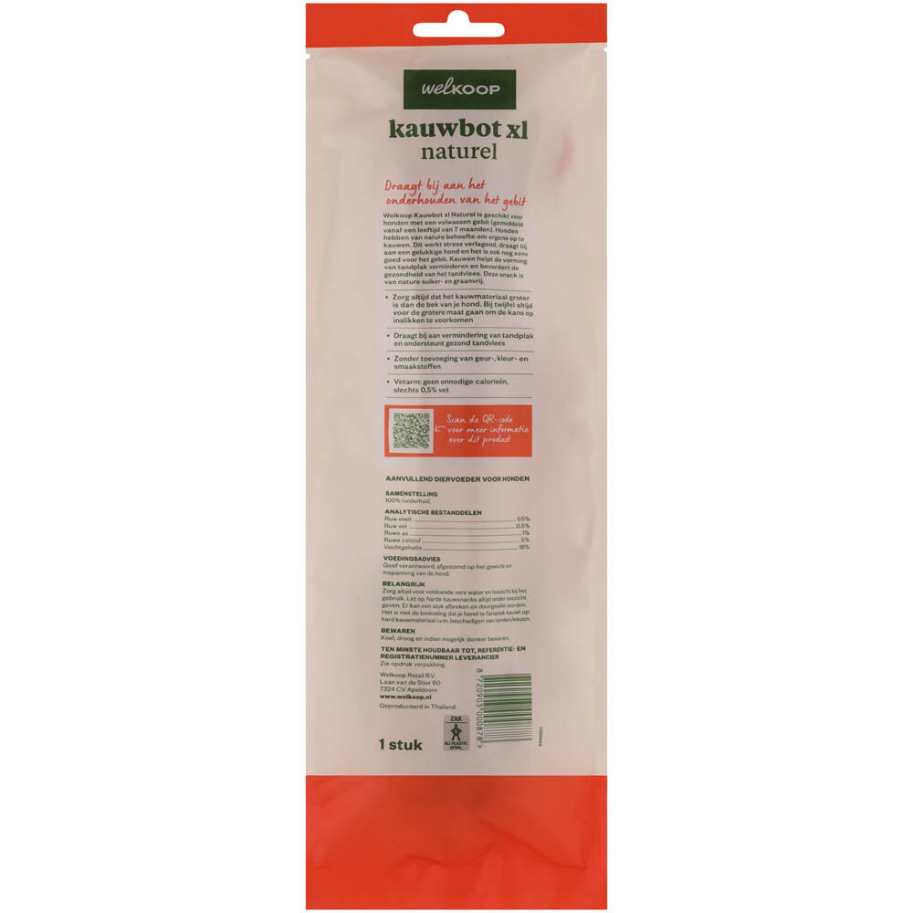Welkoop - Kauwbot XL - Naturel - 1 Stuks - rund - XL