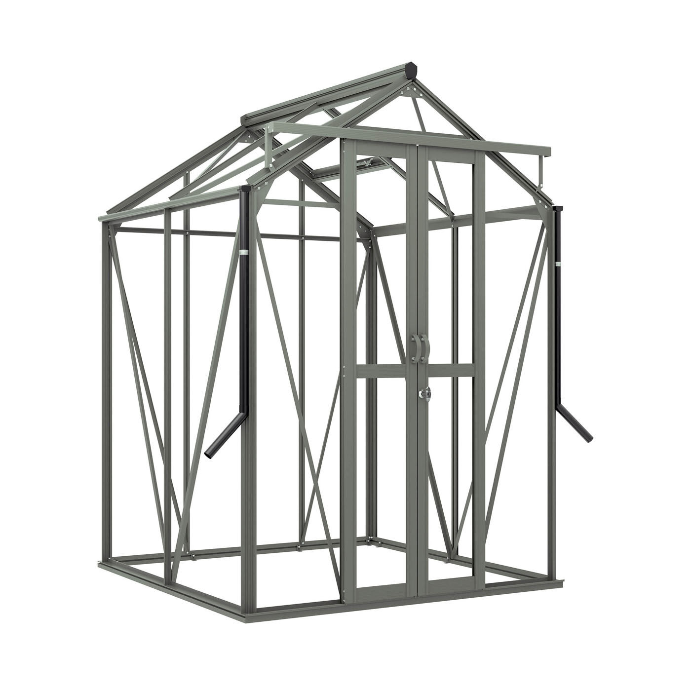 Royal Well Anne I Full Options - Tuinkas - Groengrijs - 211.2x149.8x150.7 cm - Veiligheidsglas