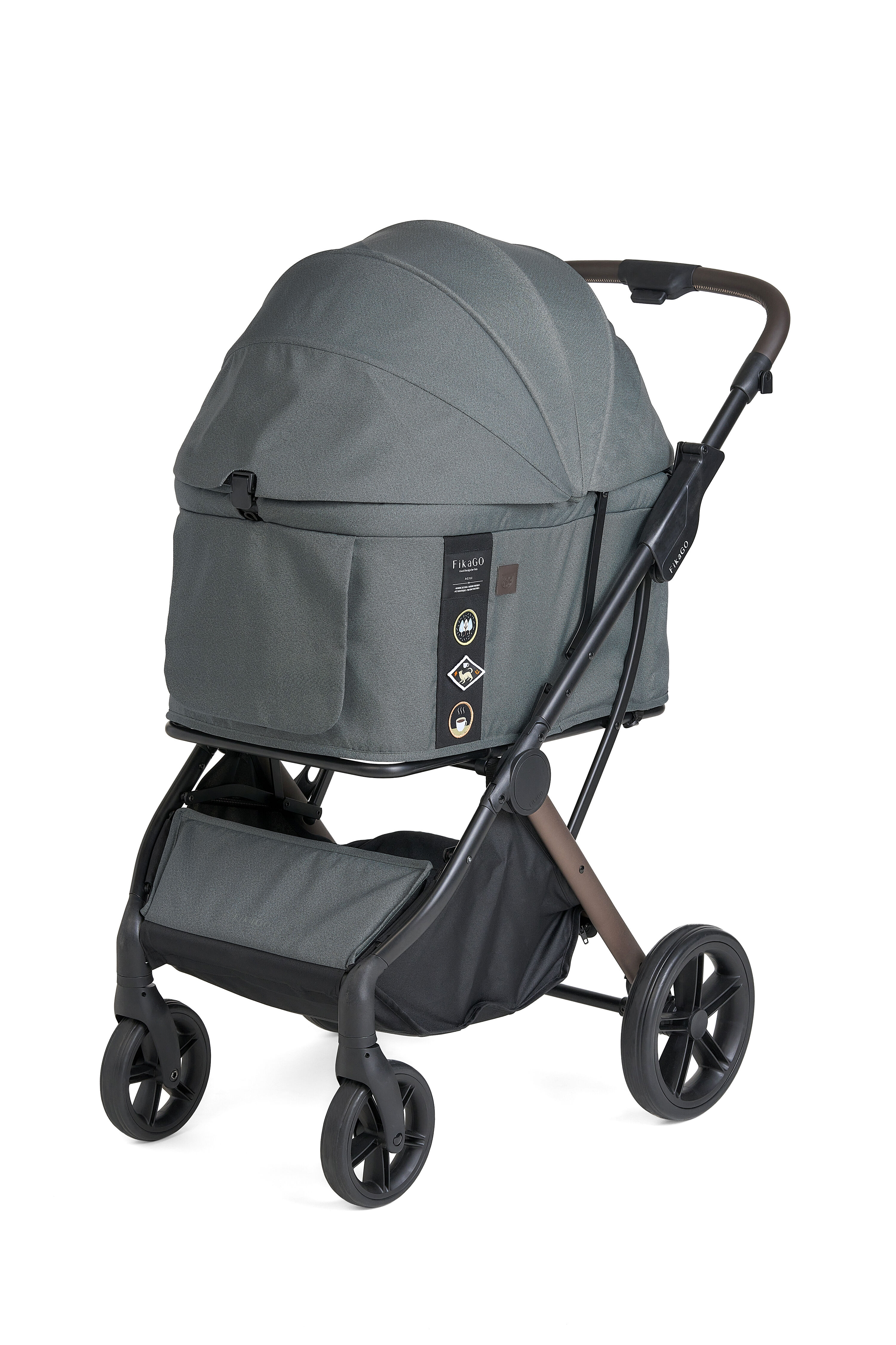 Fikago Agile 2 - tot 30 kg - Hondenbuggy - Vintage Groen - 110x97x59 cm