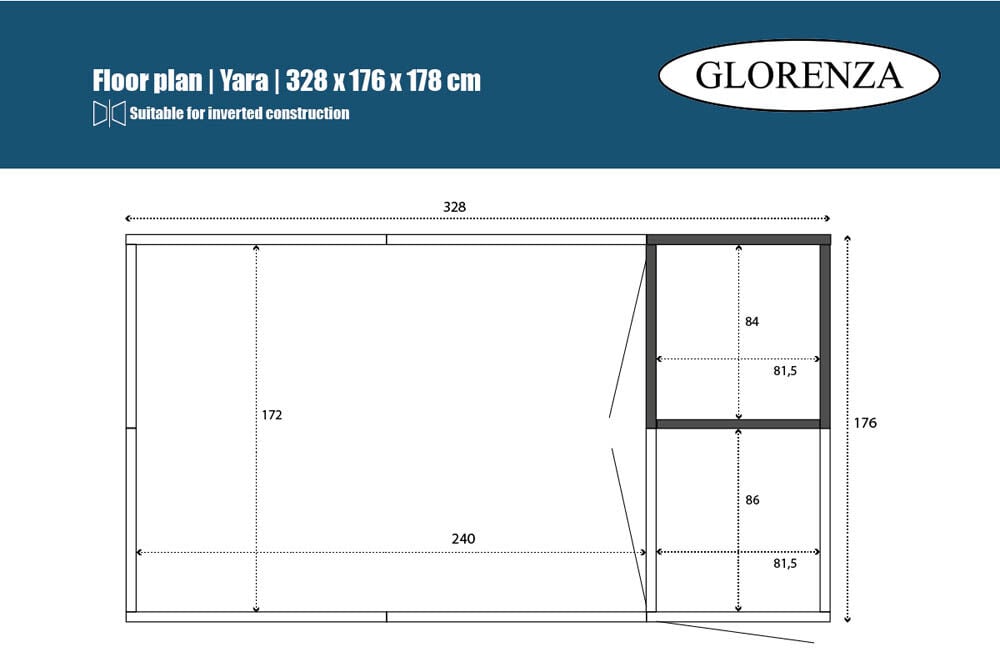 Glorenza - Kattenren - Antraciet - 178x176x328 cm