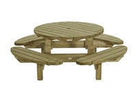 Talen Rond  - Picknicktafel - Bruin - 1x1x76 cm