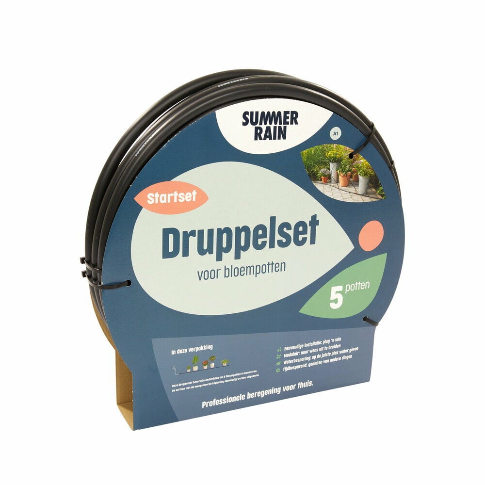 SummerRain Bloempotten - Druppelset - 5 potten - 10 m SummerRain Bloempotten - Druppelset - 5 potten - 10 m