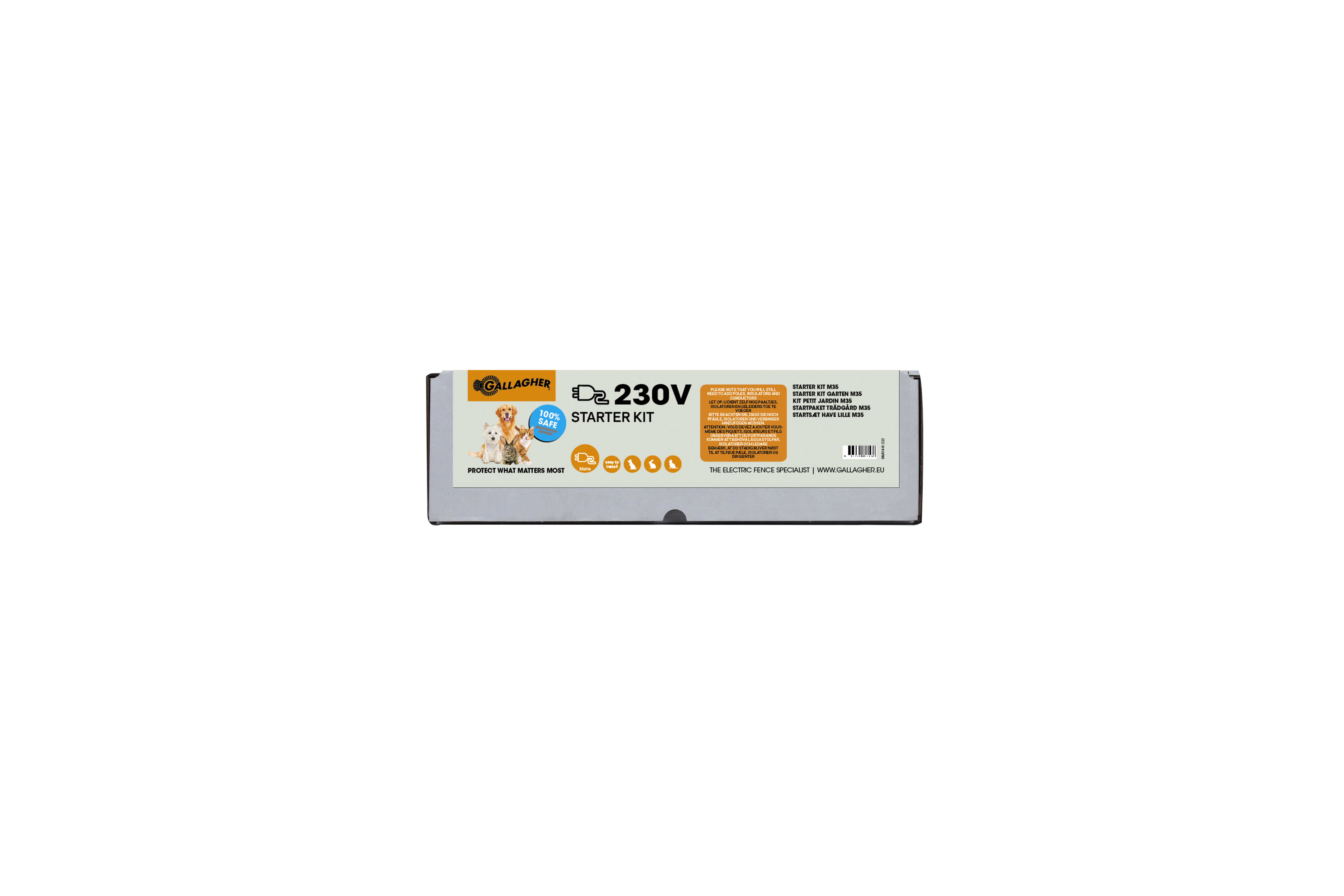 Gallagher Huisdieren starter kit - Schrikdraad - M35 - 230V - 11 cm - 230V - 0.1 Joule - 40 cm