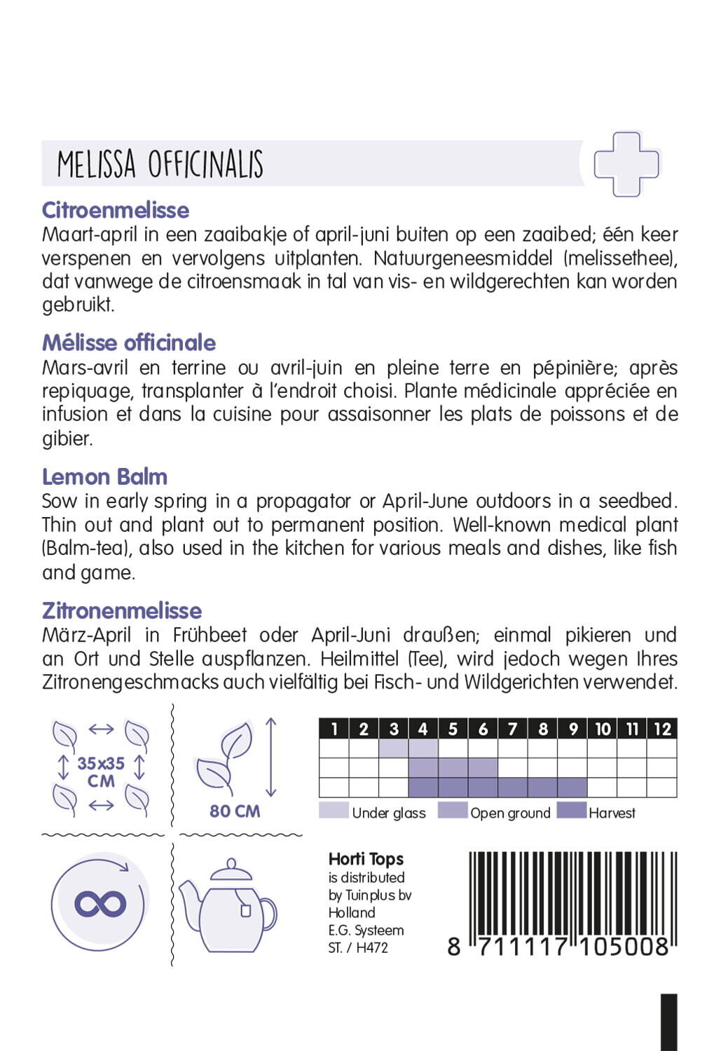 Hortitops Citroenmelisse Melissa officinalis - Kruidenzaden