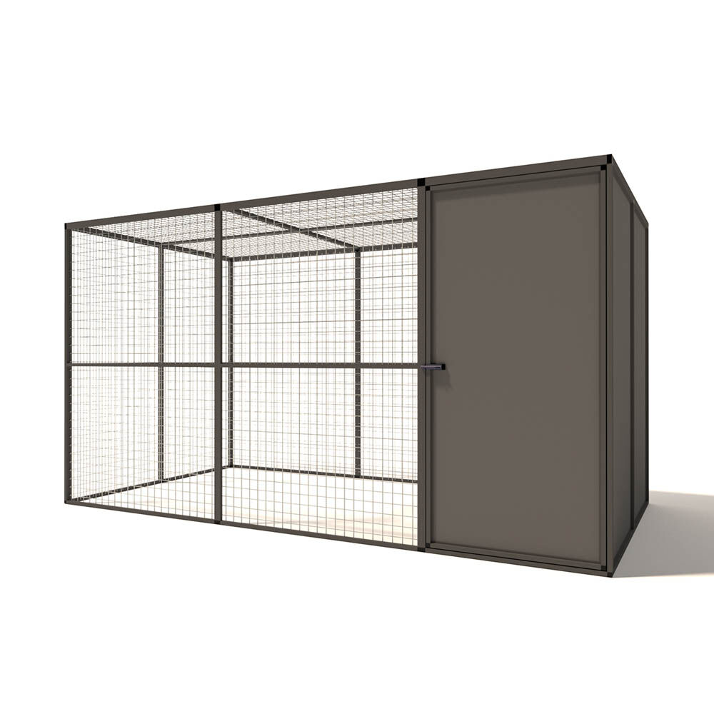 Glorenza - Kattenren met sluis - Antraciet - 178x176x328 cm Glorenza - Kattenren met sluis - Antraciet - 178x176x328 cm