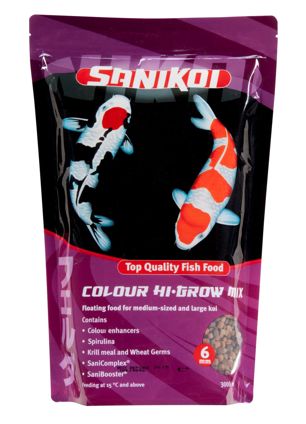 SaniKoi Colour Hi-Grow Mix 6mm - Vijvervissenvoer SaniKoi Colour Hi-Grow Mix 6mm - Vijvervissenvoer