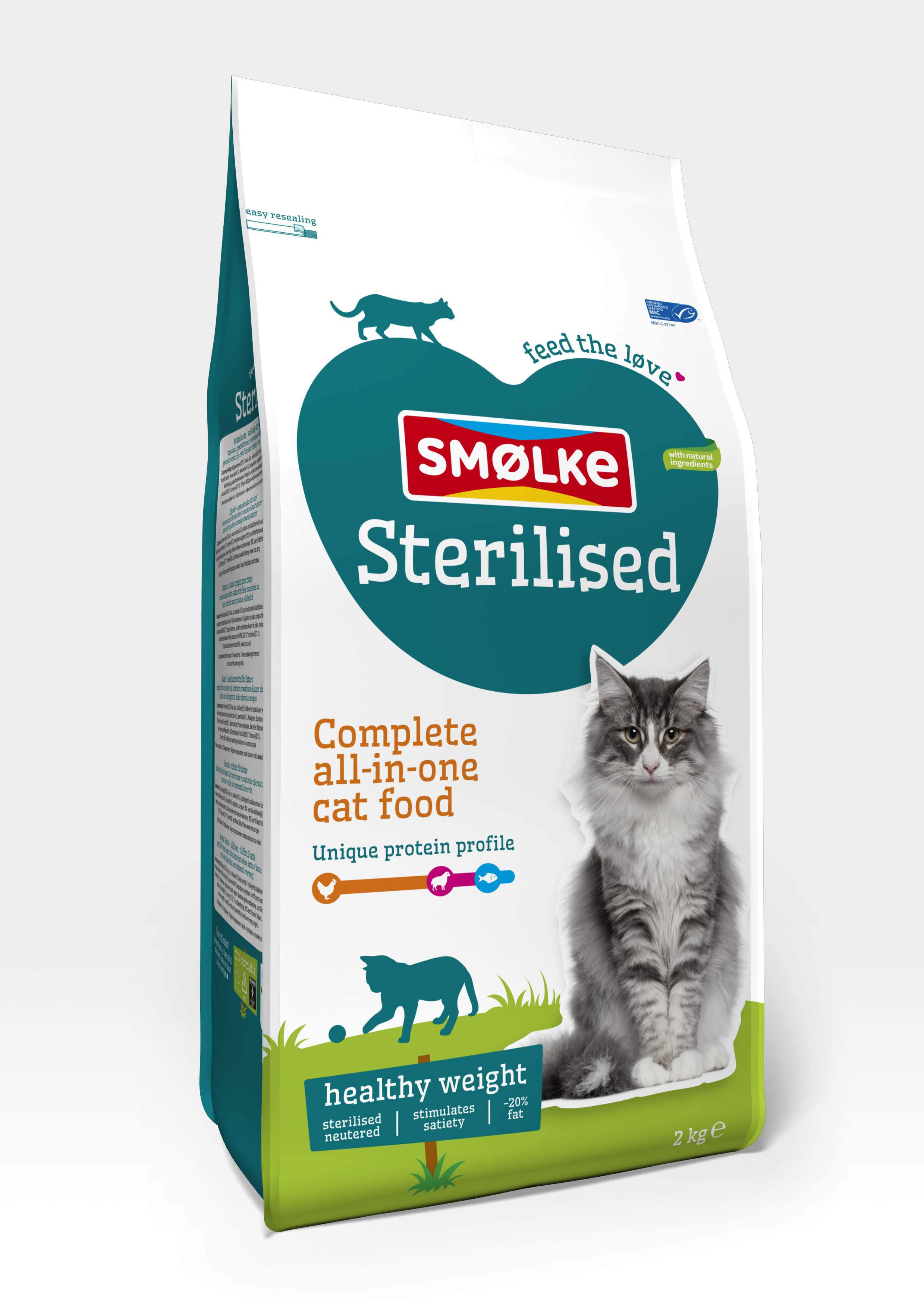Smölke Sterilised - Kattenvoer - 2 Kilogram - vis, lam, kip
