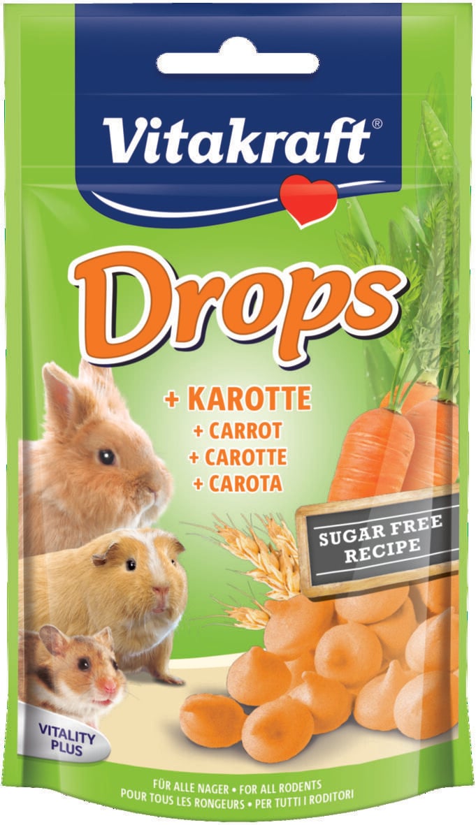 Vitakraft Drops - Konijn- en knaagdierensnack - 75 Gram - wortel Vitakraft Drops - Konijn- en knaagdierensnack - 75 Gram - wortel