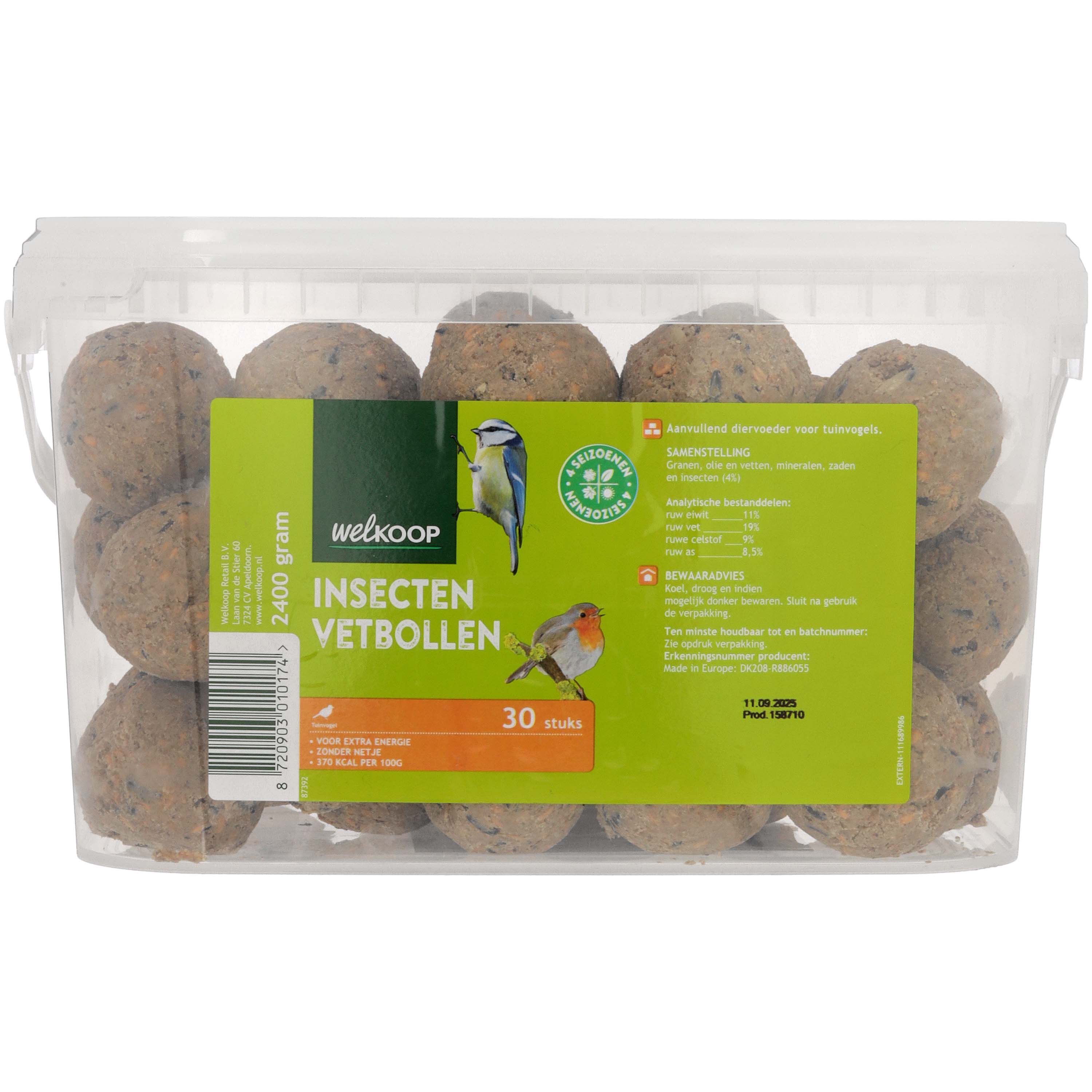 Welkoop Vetbollen met insecten zonder netje - Tuinvogelvoer - 30 Stuks - Insect Welkoop Vetbollen met insecten zonder netje - Tuinvogelvoer - 30 Stuks - Insect