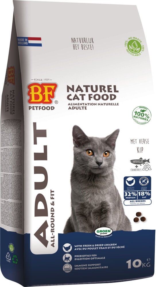 BF Petfood Adult Fit - Kattenvoer - 10 Kilogram - kip BF Petfood Adult Fit - Kattenvoer - 10 Kilogram - kip