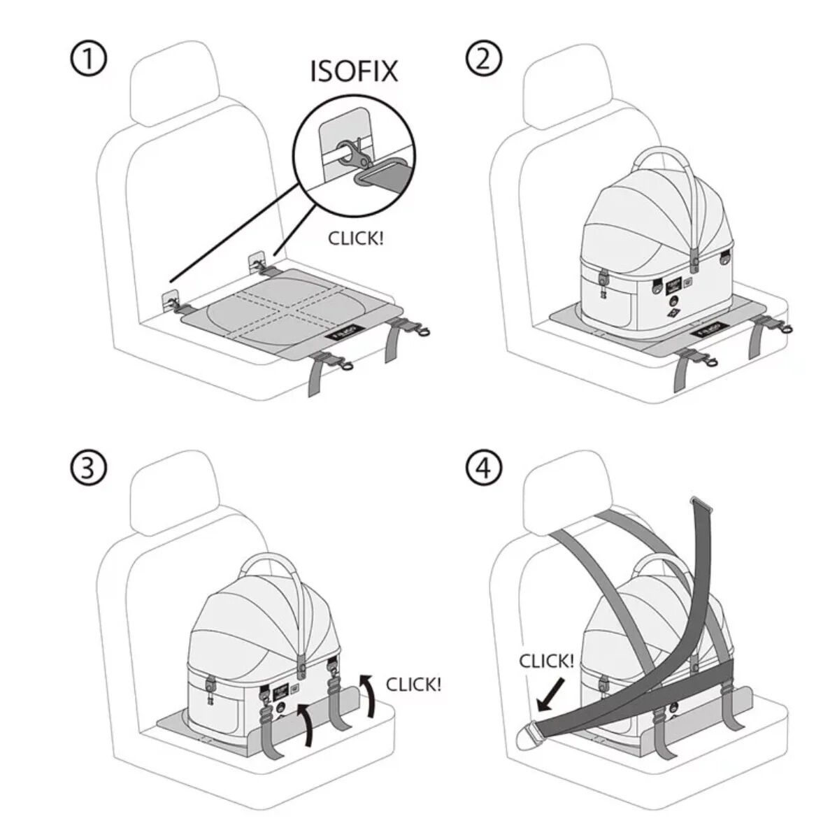 Fikago - Stoel Beschermer - Hond - Zwart - 1.2x40x47 cm