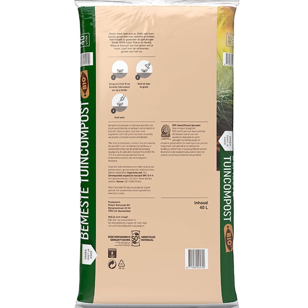 Pokon Bio bemeste tuincompost - Tuingrond - 40 Liter