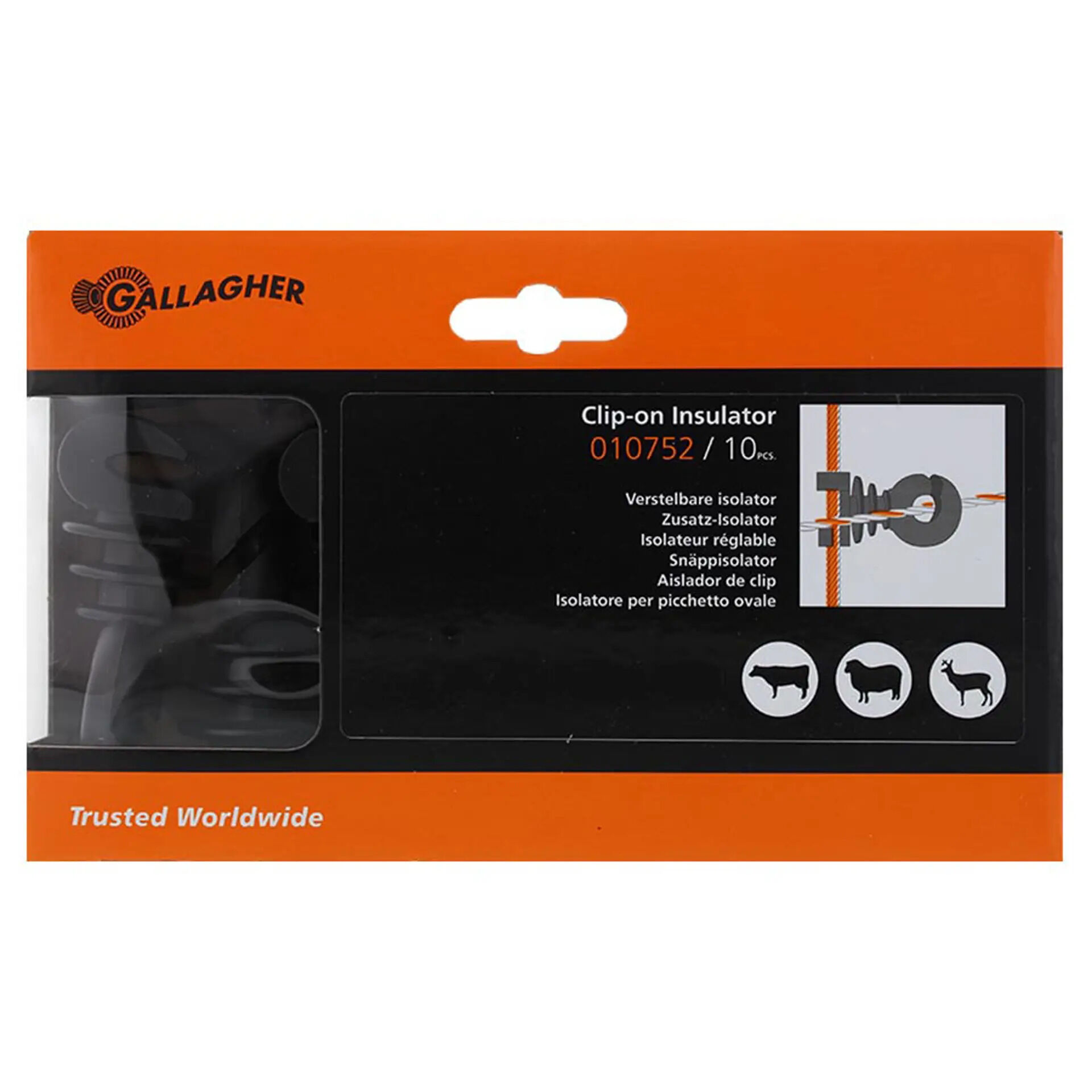 Gallagher Verstelbare isolator - 11 cm - 10 Stuks - Zwart - 18 cm