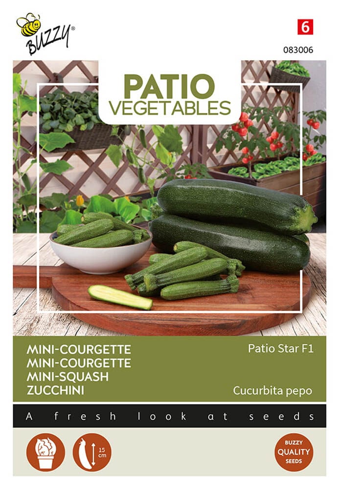 Buzzy Patio Veggies Courgette Patio Star F1 - Groentezaden Buzzy Patio Veggies Courgette Patio Star F1 - Groentezaden