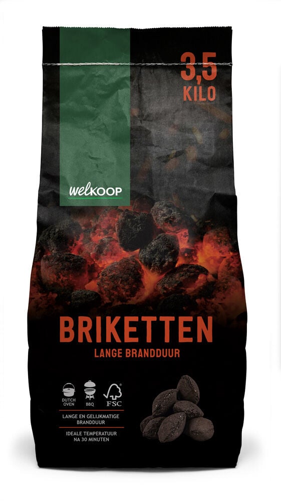 Welkoop Briketten - BBQ brandstoffen - 3.5 Kilogram Welkoop Briketten - BBQ brandstoffen - 3.5 Kilogram