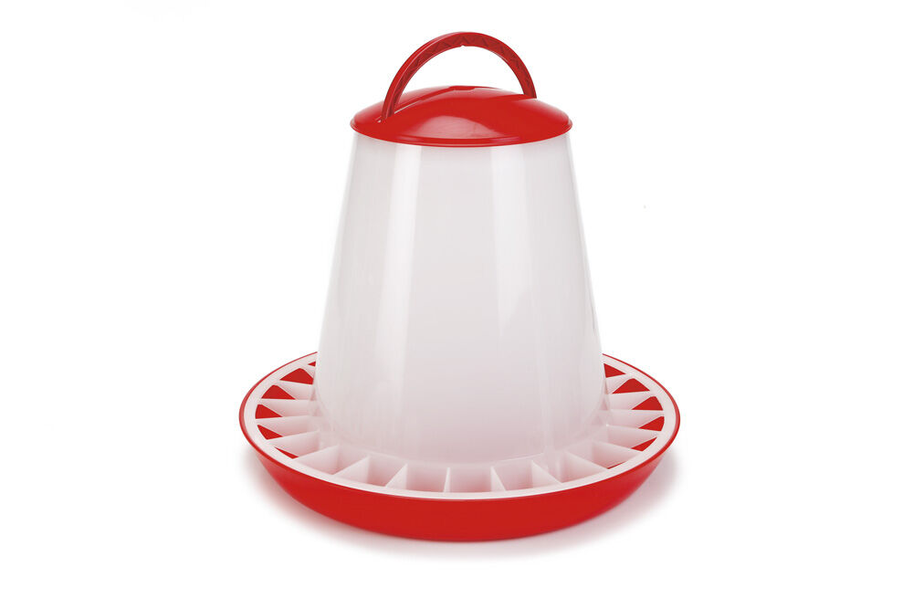 Olba Voersilo met deksel - Plastic - 10 Kilogram - Rood / Wit - 32x36.5x36.5 cm