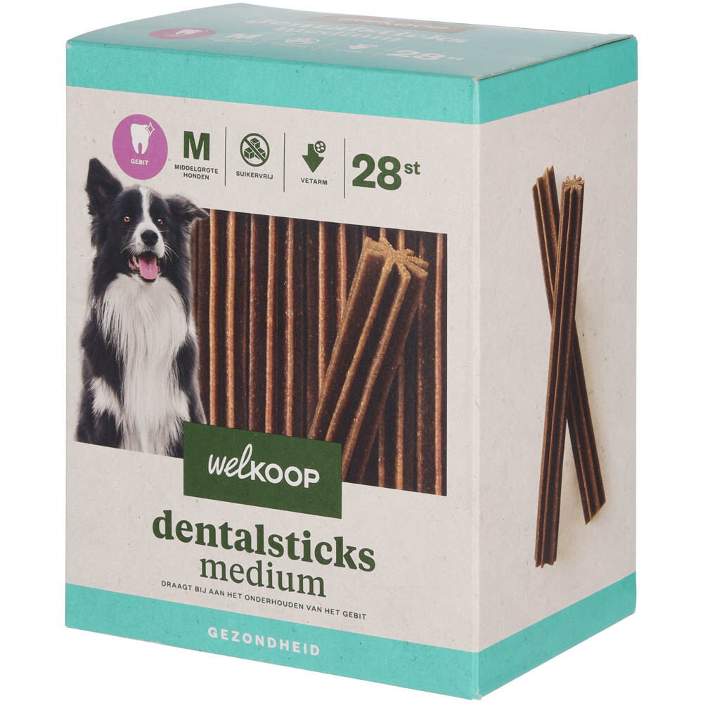 Welkoop - Dentalsticks Medium - 28 Stuks - kip - M