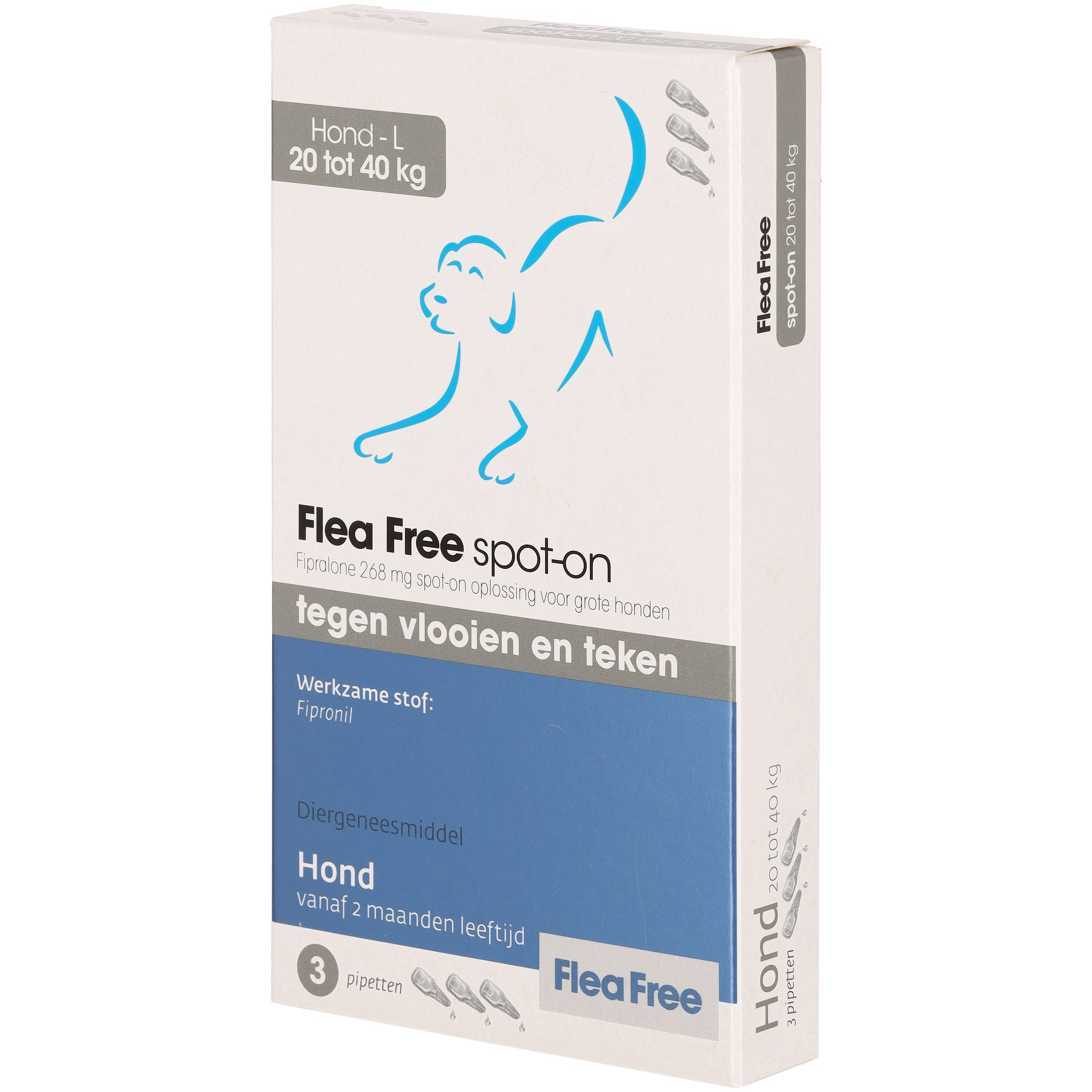 Flea Free Spot On - Pipetten - Anti Vlooien en teken Hond - L - 3 Stuks - L