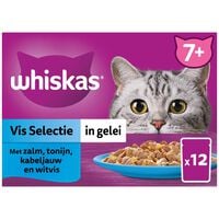 Whiskas  7+ Vis Selectie in gelei - Kattenvoer - 12x85 gram - 1020 Gram - gelei